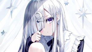 Preview wallpaper girl, bangs, dress, glance, anime