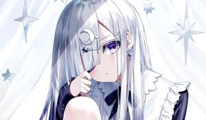 Preview wallpaper girl, bangs, dress, glance, anime