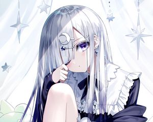 Preview wallpaper girl, bangs, dress, glance, anime