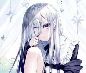 Preview wallpaper girl, bangs, dress, glance, anime