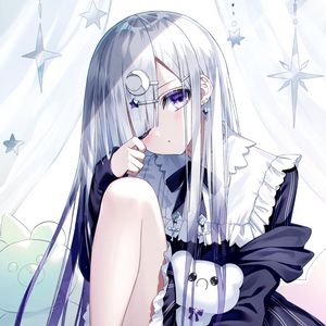 Preview wallpaper girl, bangs, dress, glance, anime