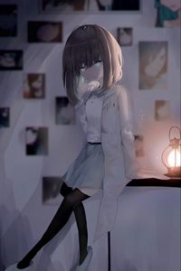 Preview wallpaper girl, bathrobe, anime, art