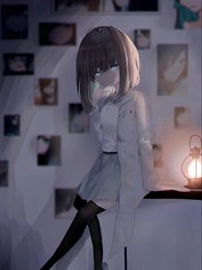 Preview wallpaper girl, bathrobe, anime, art