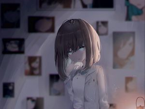 Preview wallpaper girl, bathrobe, anime, art