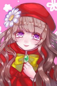 Preview wallpaper girl, beret, flower, cute, anime