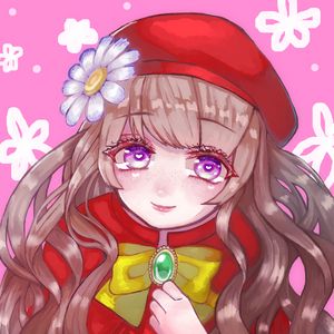 Preview wallpaper girl, beret, flower, cute, anime