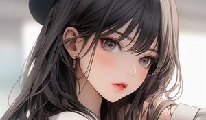 Preview wallpaper girl, beret, jewelry, pose, anime