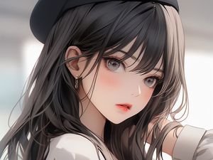 Preview wallpaper girl, beret, jewelry, pose, anime