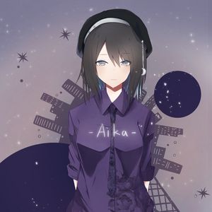 Preview wallpaper girl, beret, shirt, anime, art, purple