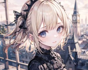 Preview wallpaper girl, bezel, smile, dress, anime