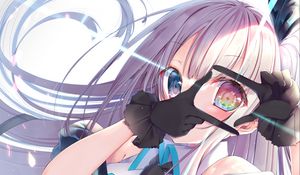 Preview wallpaper girl, big eyes, glance, anime, art, cartoon