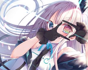 Preview wallpaper girl, big eyes, glance, anime, art, cartoon