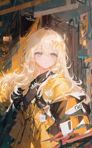 Preview wallpaper girl, blonde, jacket, anime, art