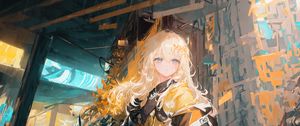 Preview wallpaper girl, blonde, jacket, anime, art