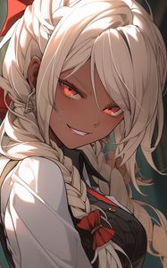 Preview wallpaper girl, blonde, smile, anime