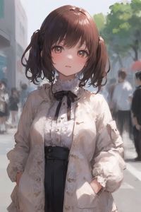 Preview wallpaper girl, blouse, bow, anime