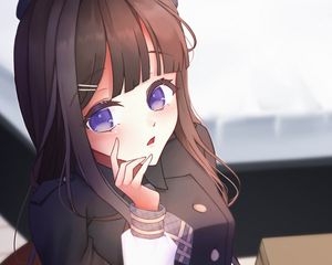 Preview wallpaper girl, blue eyes, anime