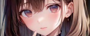Preview wallpaper girl, blush, anime, gesture
