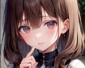 Preview wallpaper girl, blush, anime, gesture