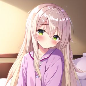 Preview wallpaper girl, blush, anime, pajamas