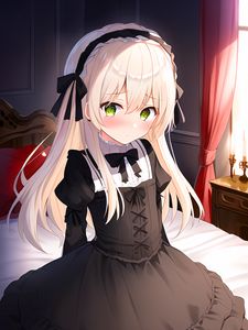 Preview wallpaper girl, blush, anime, maid, room