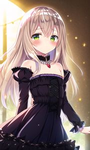 Preview wallpaper girl, blush, choker, dress, anime