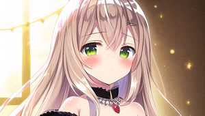 Preview wallpaper girl, blush, choker, dress, anime