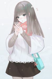 Preview wallpaper girl, blush, cold, anime