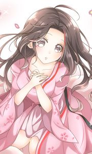 Preview wallpaper girl, blush, dress, pink, anime