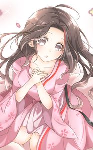 Preview wallpaper girl, blush, dress, pink, anime