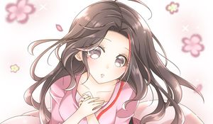 Preview wallpaper girl, blush, dress, pink, anime