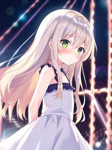 Preview wallpaper girl, blush, dress, anime, blur