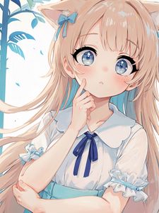 Preview wallpaper girl, blush, emotion, anime, art