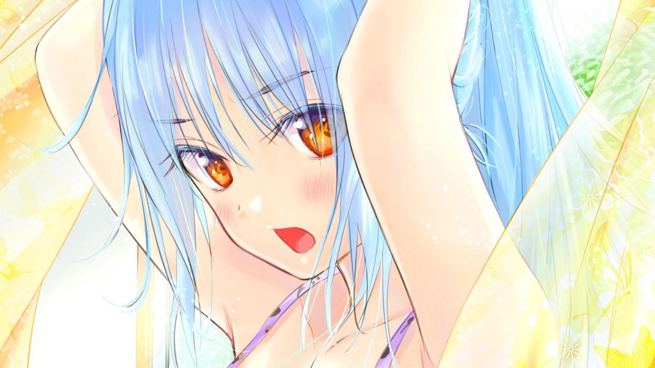Wallpaper girl, blush, emotion, anime