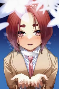 Preview wallpaper girl, blush, gesture, tie, anime