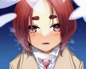 Preview wallpaper girl, blush, gesture, tie, anime