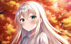 Preview wallpaper girl, blush, hair, sweater, anime