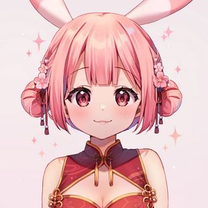 Preview wallpaper girl, blush, hairpins, flowers, anime