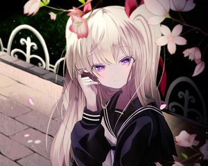 Preview wallpaper girl, blush, headphones, anime