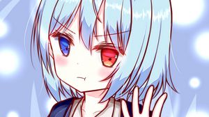 Preview wallpaper girl, blush, heterochromia, anime