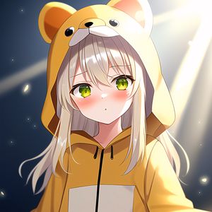 Preview wallpaper girl, blush, hood, anime