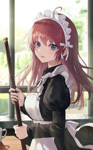 Preview wallpaper girl, blush, housemaid, anime