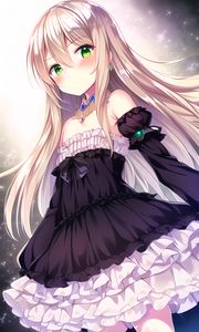 Preview wallpaper girl, blush, jewelry, dress, anime