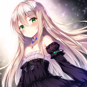 Preview wallpaper girl, blush, jewelry, dress, anime