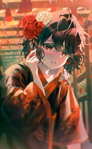 Preview wallpaper girl, blush, kimono, anime