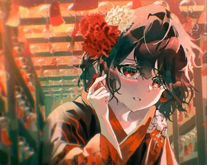 Preview wallpaper girl, blush, kimono, anime