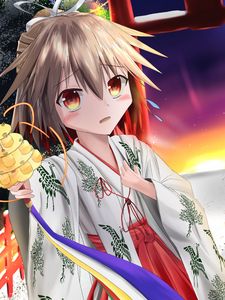 Preview wallpaper girl, blush, kimono, art, anime