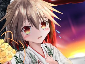 Preview wallpaper girl, blush, kimono, art, anime