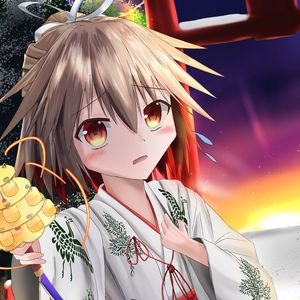 Preview wallpaper girl, blush, kimono, art, anime