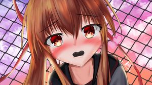 Preview wallpaper girl, blush, love, heart, anime